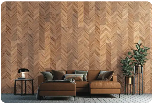 Helingbone non-combustible wall