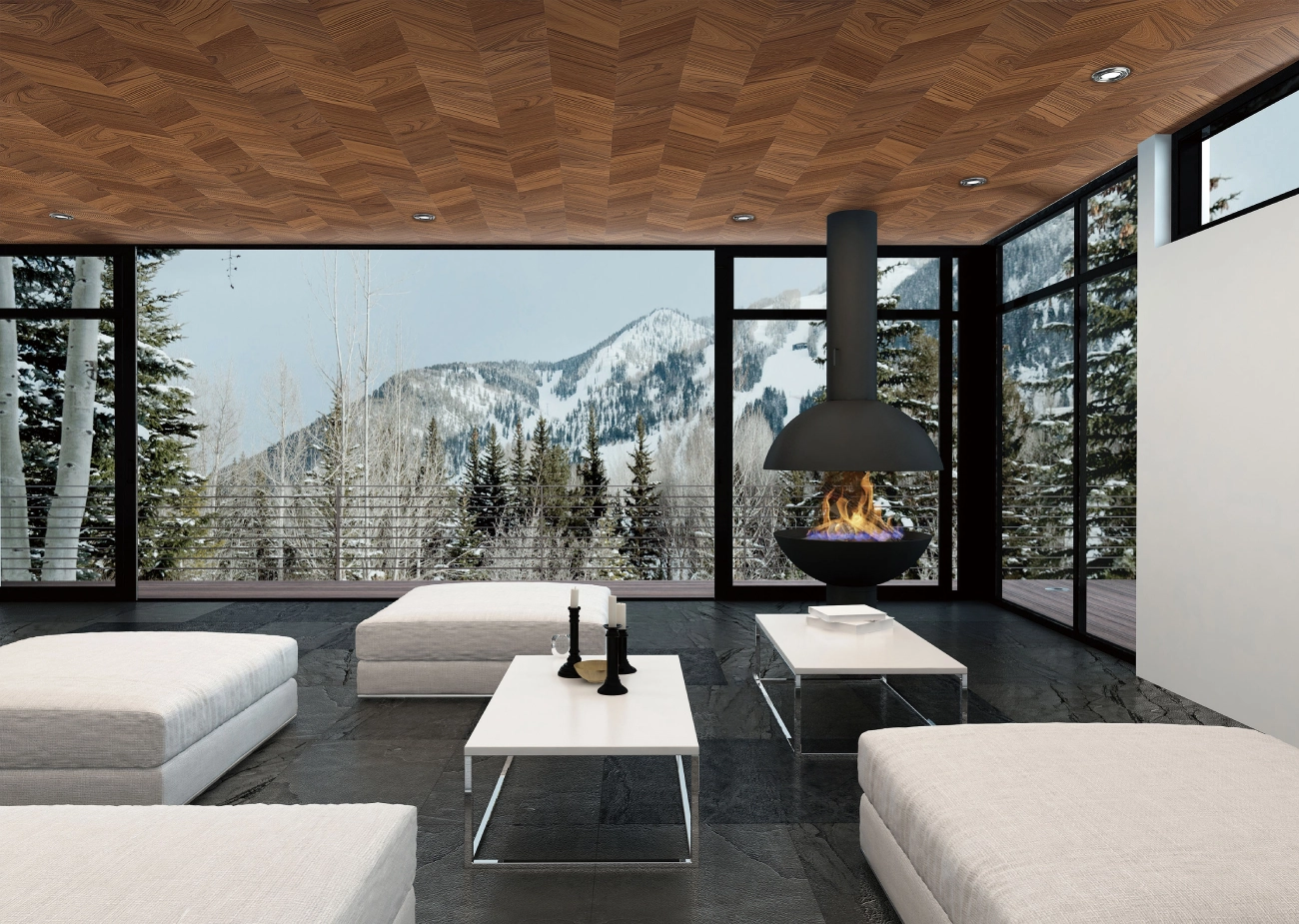 Helingbone non-combustible ceiling materials